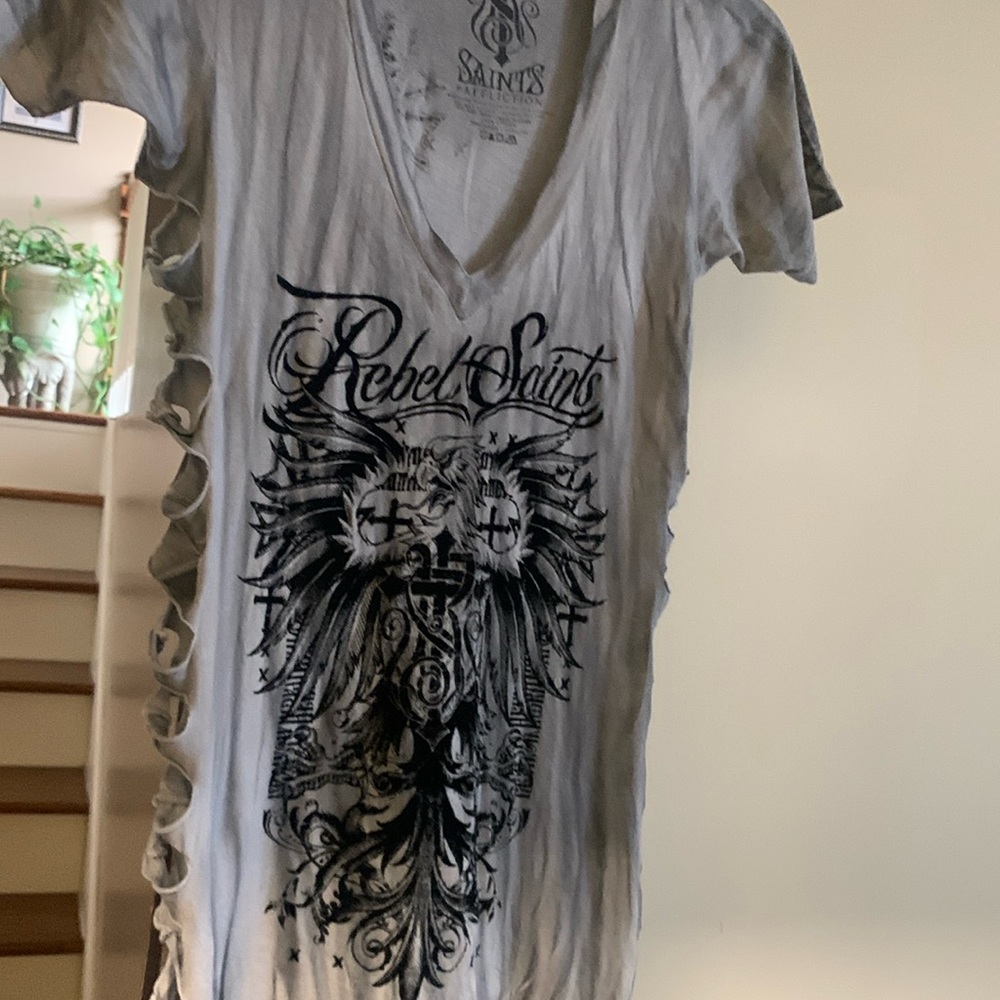 Rebel, Saints affliction, lady, small gray T-shirt